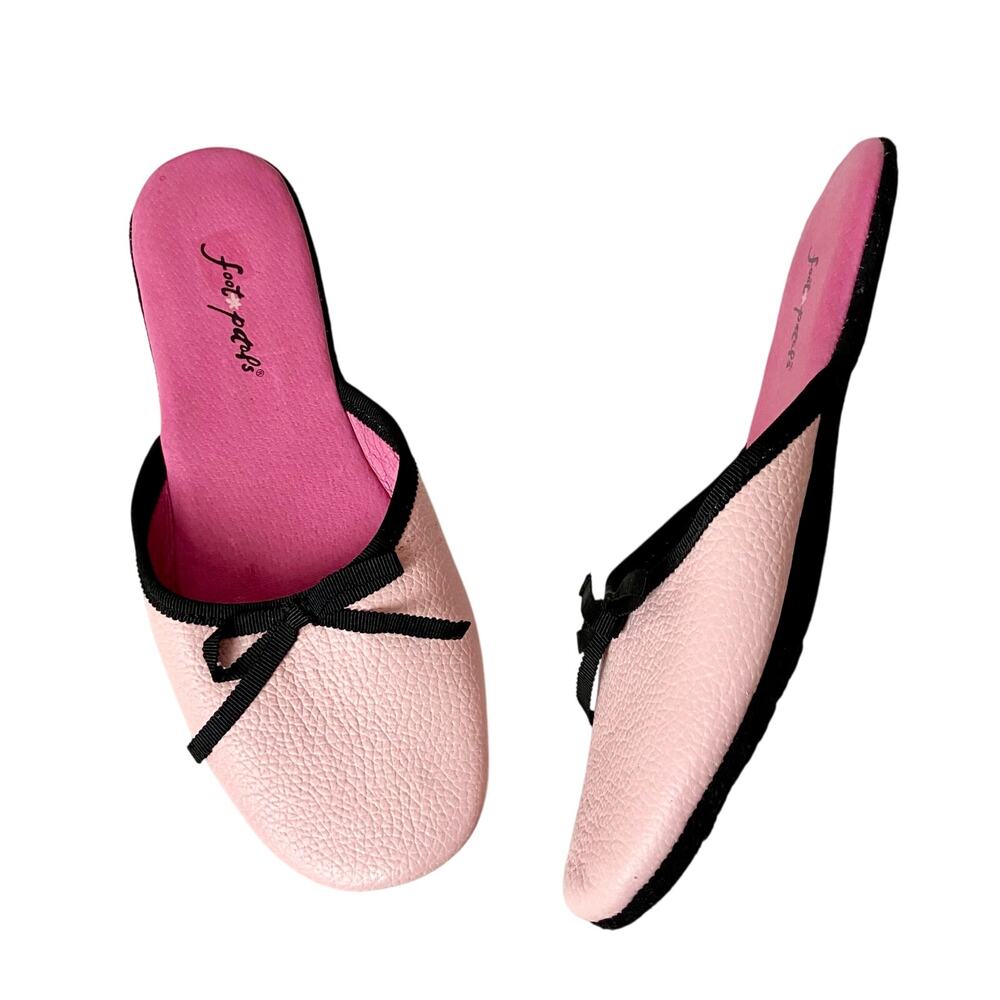 Foot Petals Pink Leather Slipper Flats
